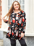 leboilalaslie Plus Size Tunic Tops for Women Long Sleeve Swing Shirt Loose Fit Flowy Clothing for Leggings 8053