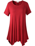 leboilalaslie Short Sleeve Flattering Comfy Blouse Shirt Tops-8026.