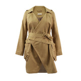 leboilalaslie Women's Double Breasted Trench Coat Classic Belted Lapel Overcoat