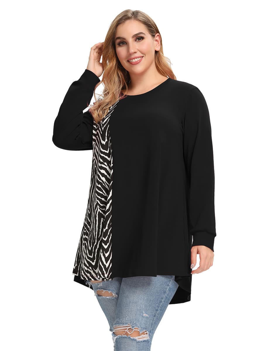 Lightweight Sweatshirts Plus Size Animal Print Long Sleeve Tops For Women - leboilalaslie 8099.