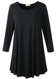 3/4 Sleeve Tunic Top Loose Fit Flare Tunic Shirt - leboilalaslie 8033.