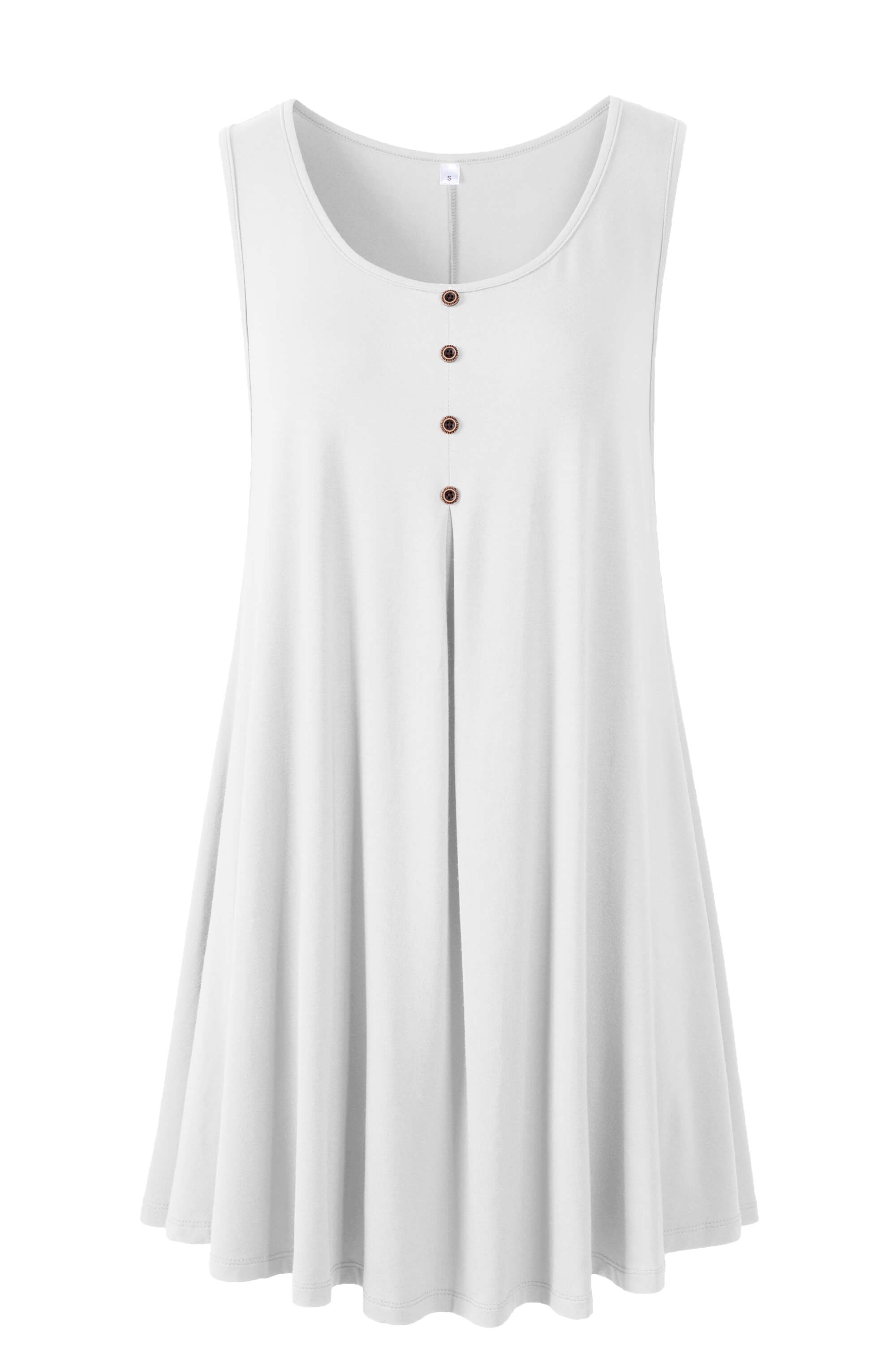 leboilalaslie Tank Tops for Women Tunic Button Sleeveless Summer Tee-8068.