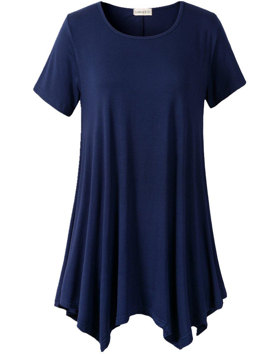 leboilalaslie Short Sleeve Flattering Comfy Blouse Shirt Tops-8026.