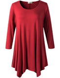 leboilalaslie 3/4 Sleeve Plus Size Tunic Tops Loose Basic Shirt 8028 S-3 XL.